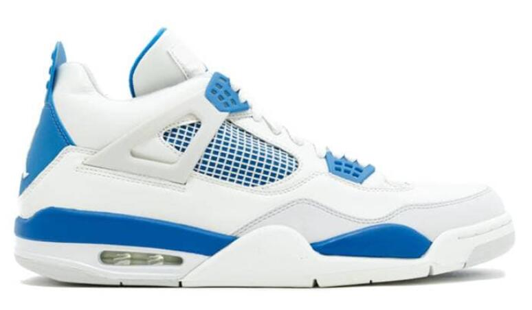 Women's Running weapon Air Jordan 4 White/Blue Shoes 0117 Women's Running weapon Air Jordan 4 White/Blue Shoes 0117